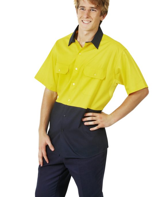 Hi Vis 155 GSM Cotton Twill Shirt - Short Sleeve