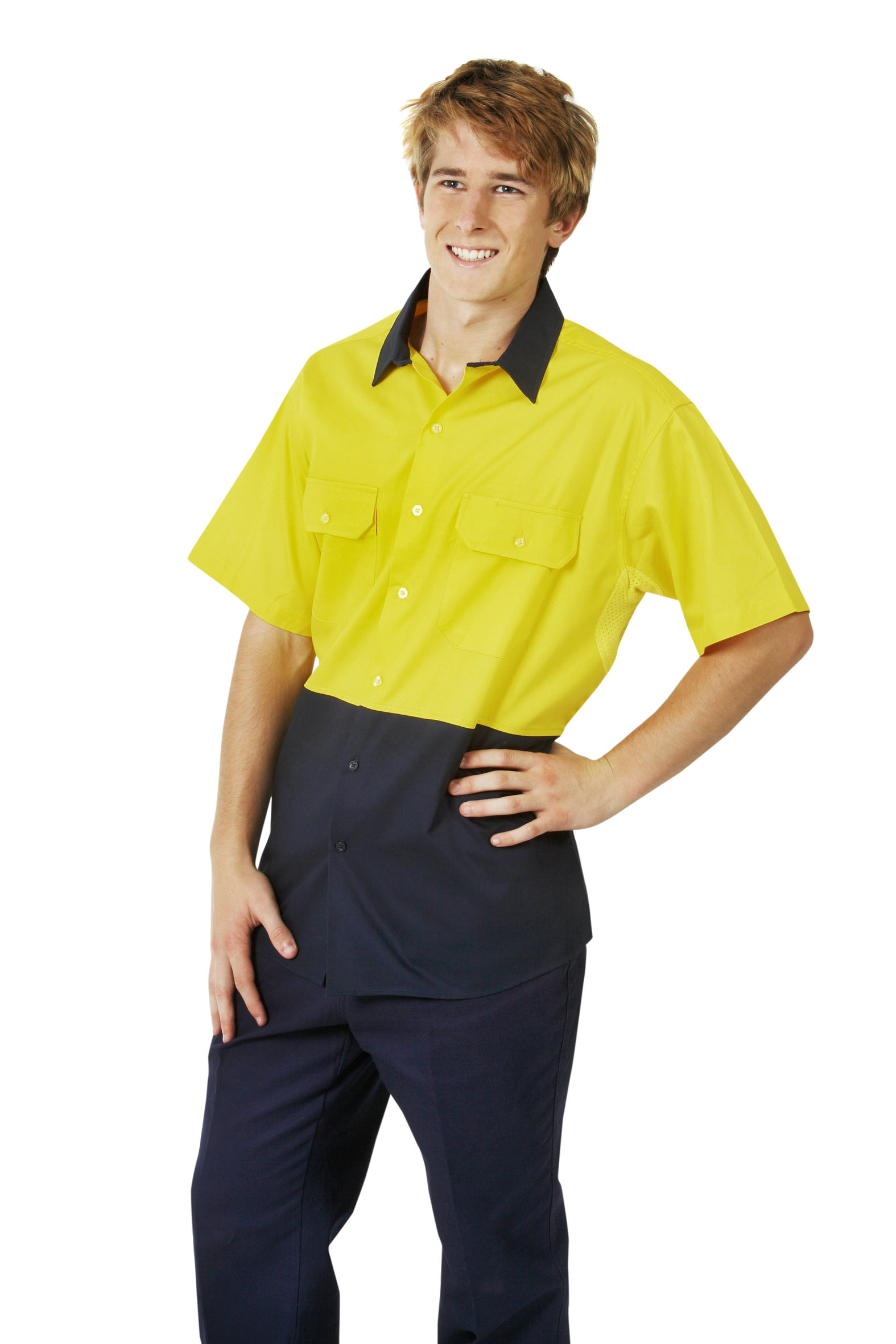 Hi Vis 155 GSM Cotton Twill Shirt - Short Sleeve
