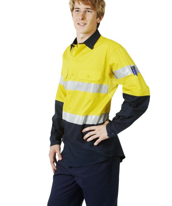 Hi Vis 155 GSM Cotton Twill Shirt with taped - Long Sleeve