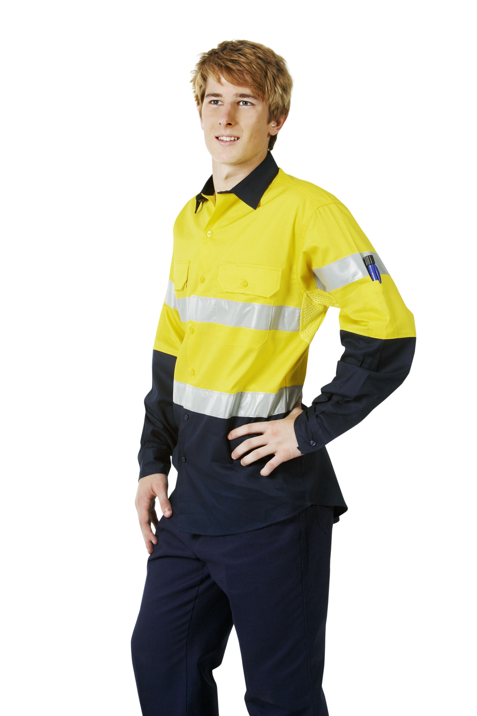 Hi Vis 155 GSM Cotton Twill Shirt with taped - Long Sleeve