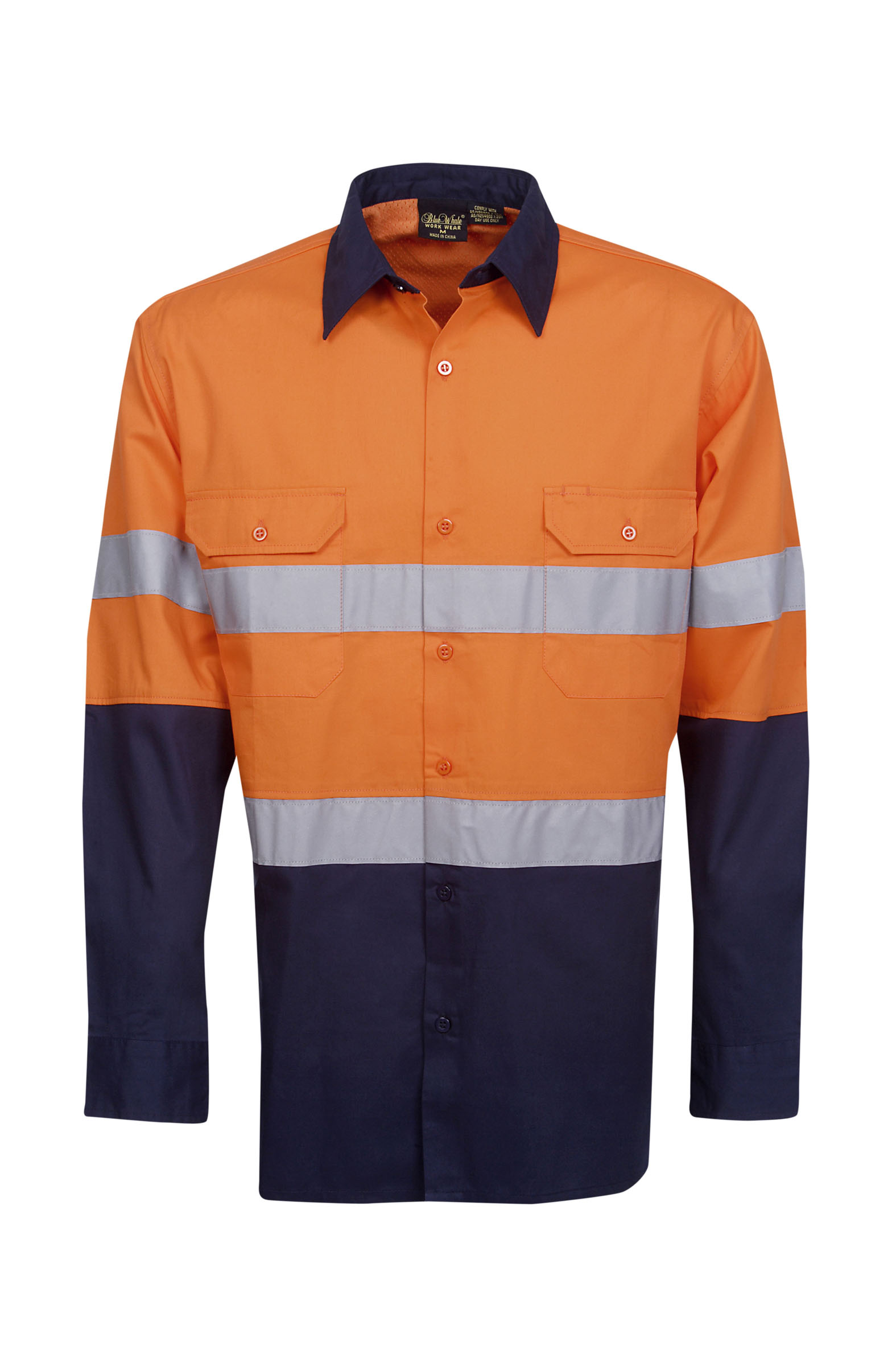 Hi Vis 155 GSM Cotton Twill Shirt with taped - Long Sleeve - Image 2
