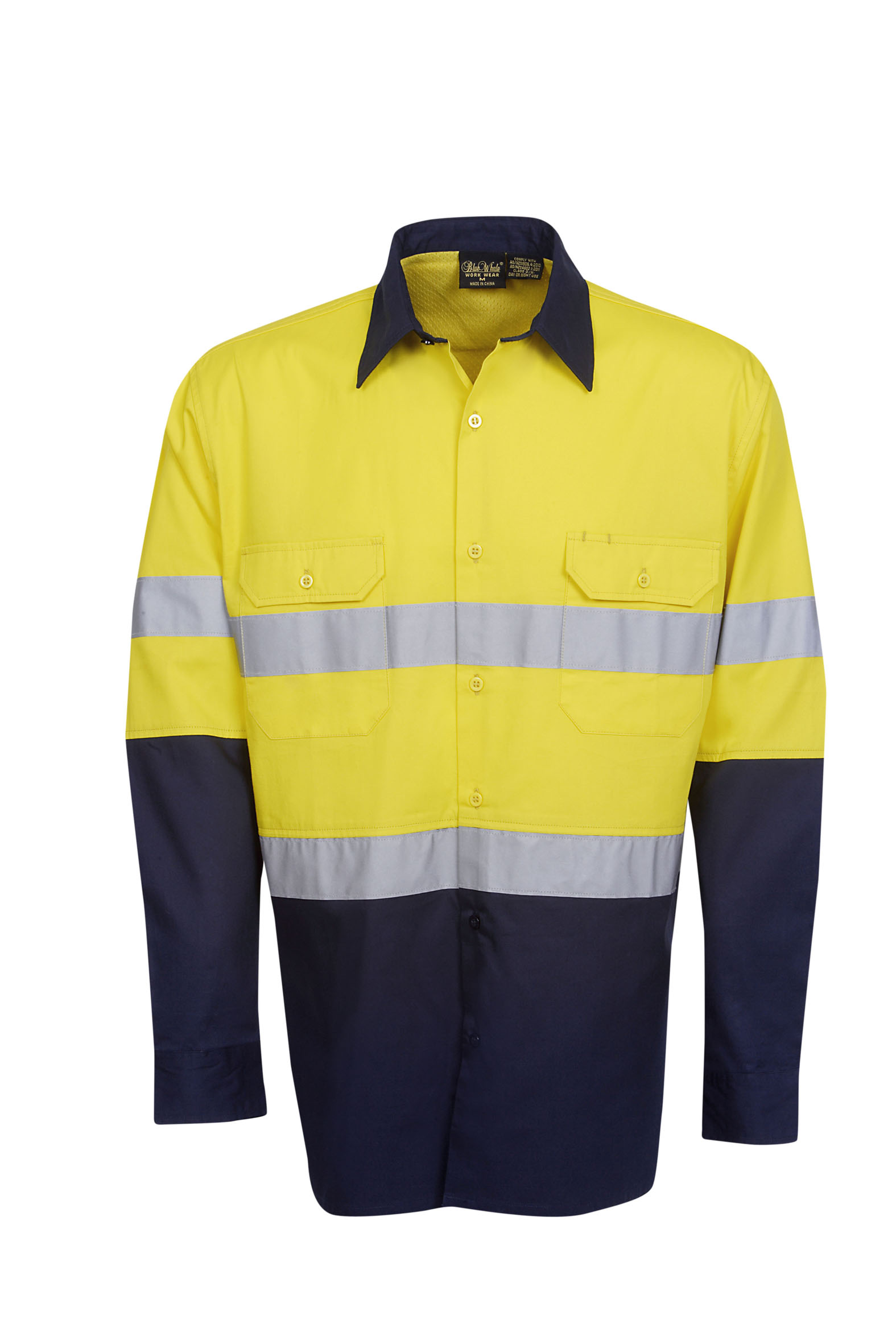Hi Vis 155 GSM Cotton Twill Shirt with taped - Long Sleeve - Image 3