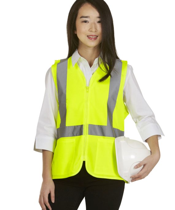 Hi Vis Safety Day/Night Vest with Zip and Pockets