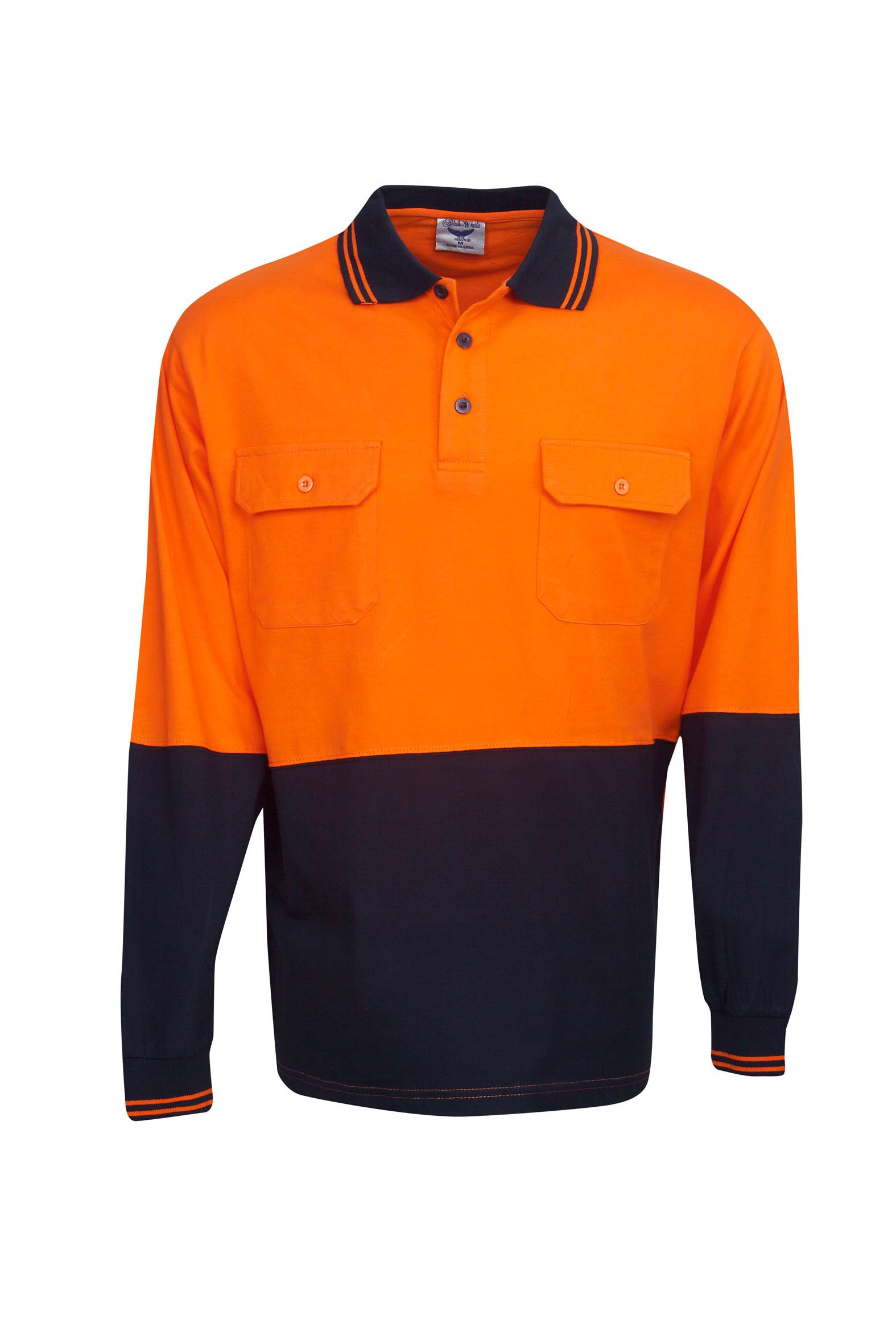 100% Cotton Hi Vis Polo - Long Sleeve - Image 3