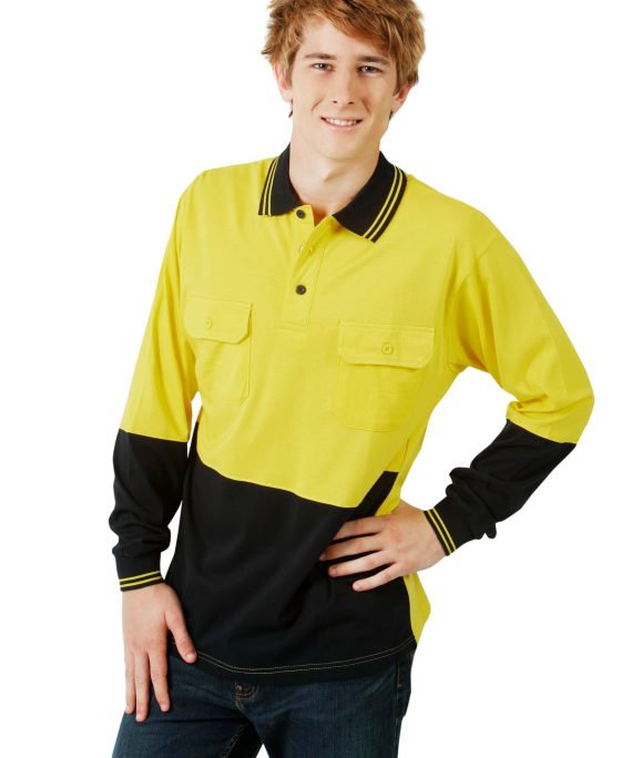 100% Cotton Hi Vis Polo - Long Sleeve