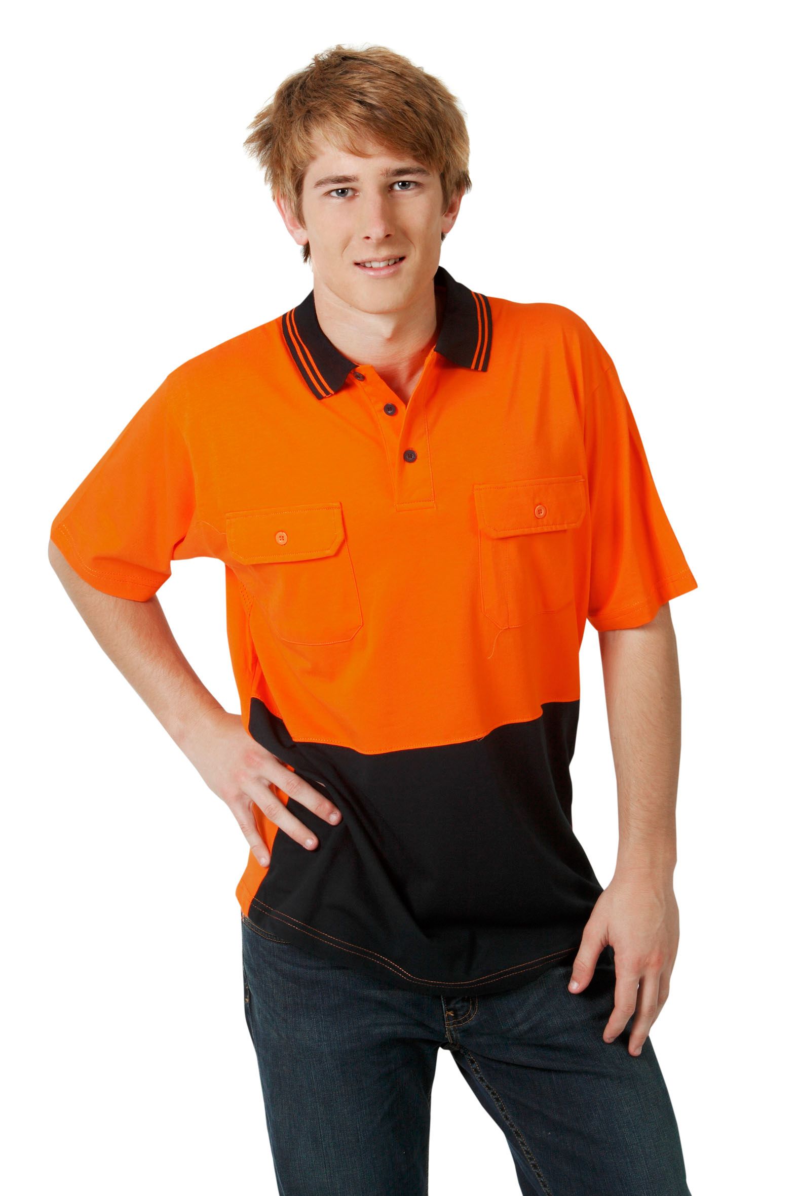 100% Cotton Hi Vis Polo - Short Sleeve