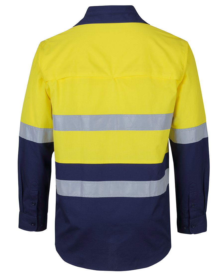 JB's Wear 6DNRL Hi Vis (D+N) L/S Ripstop Work Shirt - Image 2