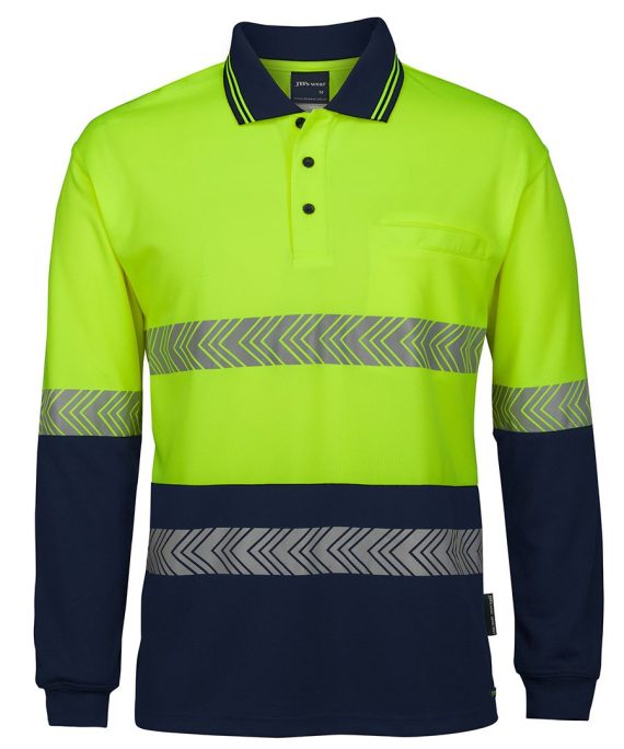 JB's Wear 6HLST Hi Vis L/S Segmented Tape Polo