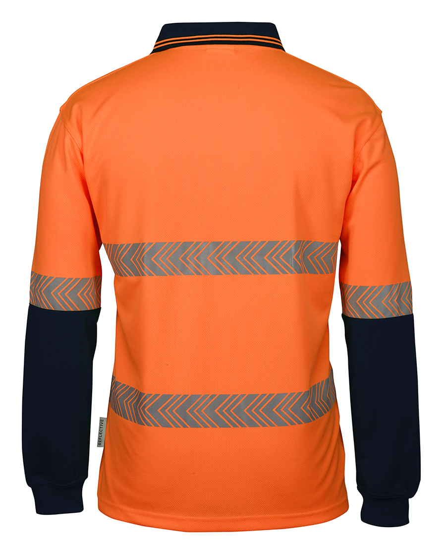 JB's Wear 6HLST Hi Vis L/S Segmented Tape Polo - Image 3