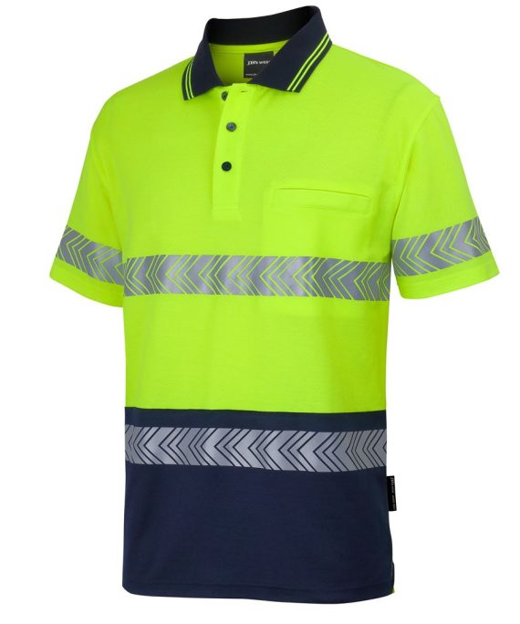 JB's Wear 6HMSS Hi Vis S/S Segmented Tape Polo