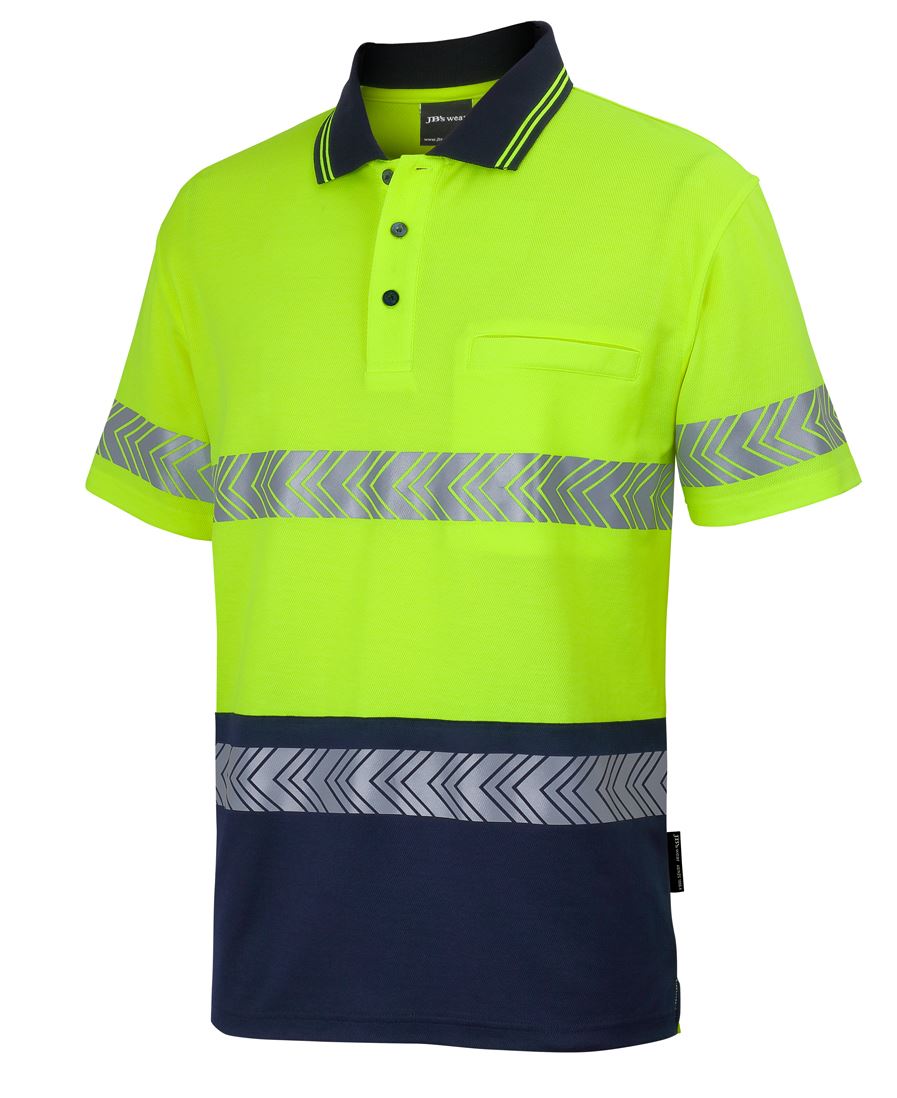 JB's Wear 6HMSS Hi Vis S/S Segmented Tape Polo
