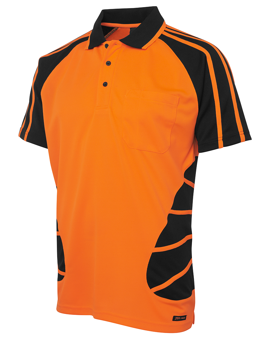 JB's Wear 6HSP Hi Vis S/S Spider Polo - Image 2