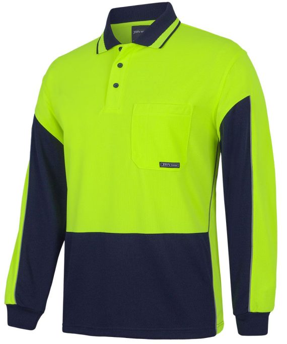 JB's Wear 6HVGL Hi Vis L/S Gap Polo