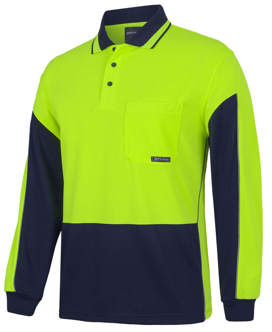 JB's Wear 6HVGL Hi Vis L/S Gap Polo