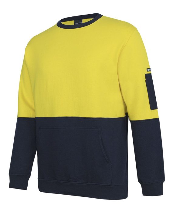 JB's Wear 6HVCM Hi Vis 310 Cotton Crew Neck Fleece