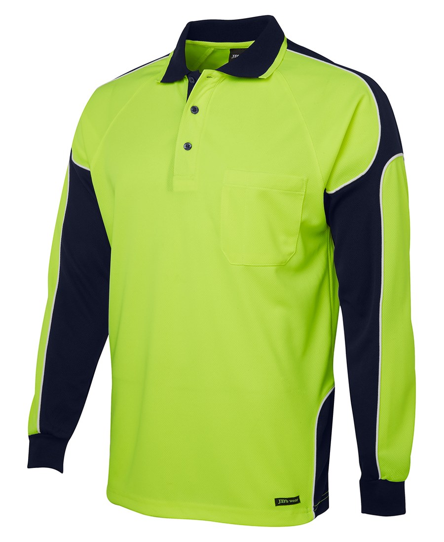 JB's Hi Vis L/S Arm Panel Polo - 6AP4L - Image 2
