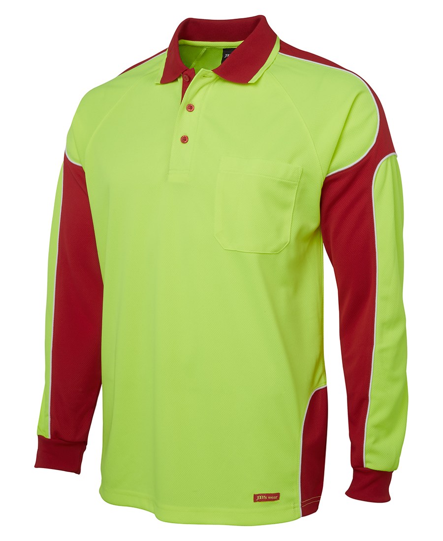 JB's Hi Vis L/S Arm Panel Polo - 6AP4L - Image 3
