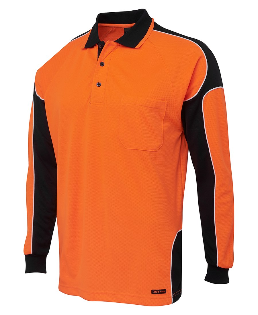 JB's Hi Vis L/S Arm Panel Polo - 6AP4L - Image 5