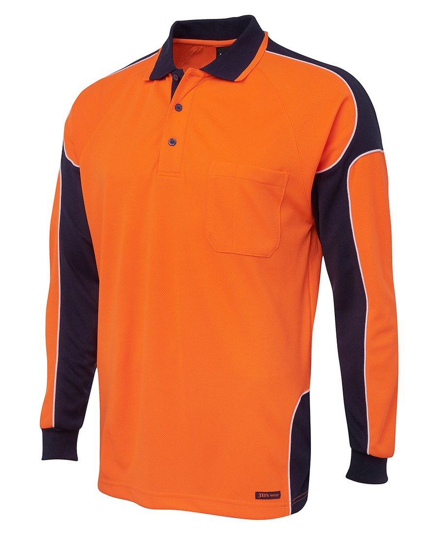 JB's Hi Vis L/S Arm Panel Polo - 6AP4L - Image 6