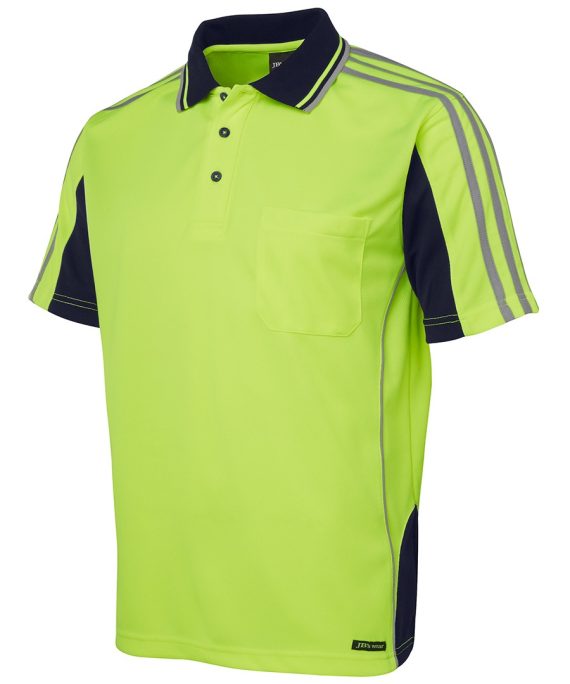JB's Wear 6AT4S Hi Vis S/S Arm Tape Polo
