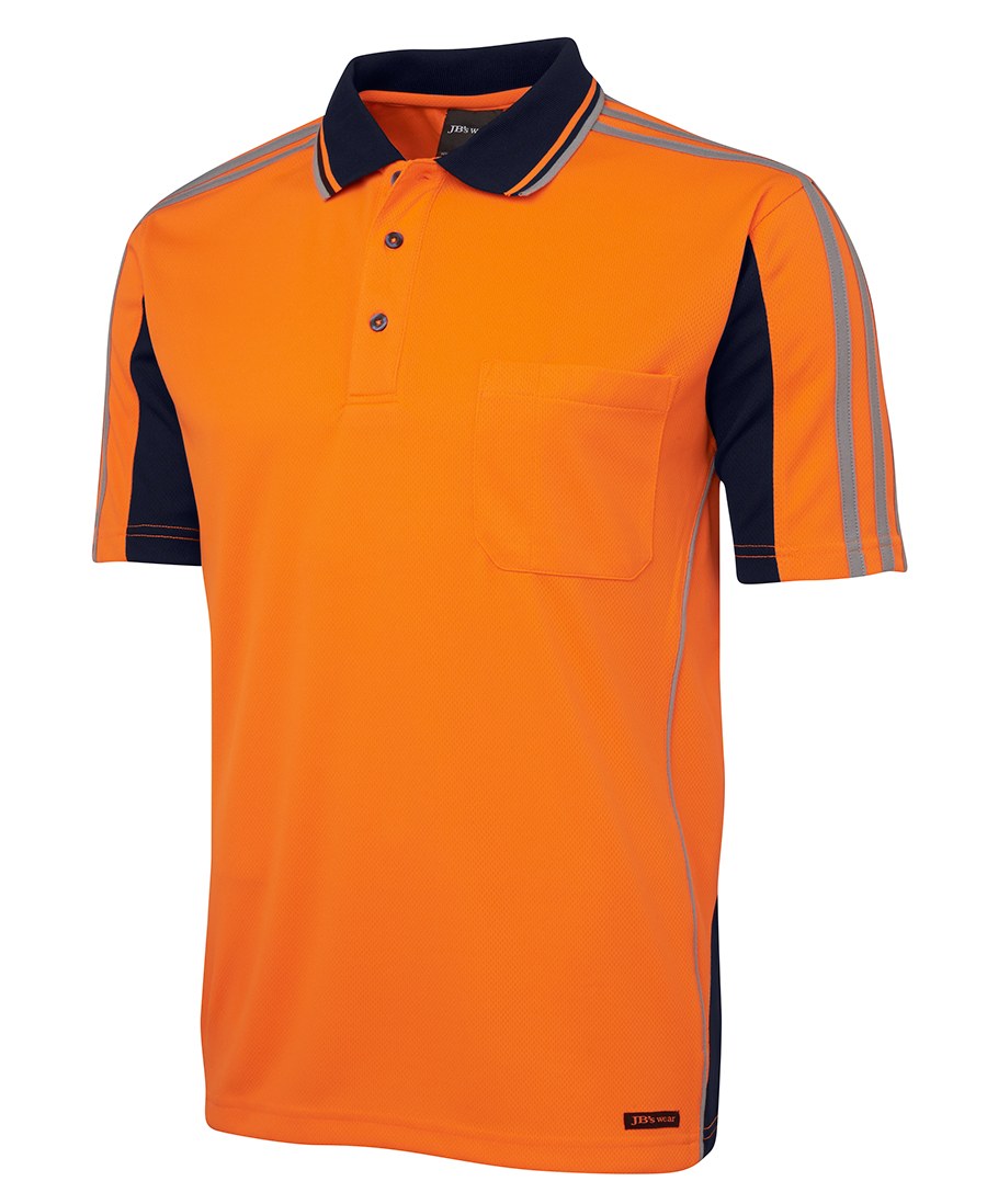 JB's Wear 6AT4S Hi Vis S/S Arm Tape Polo - Image 3