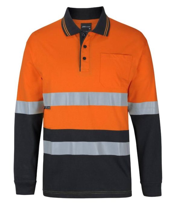 JB's Wear 6DCPL Hi Vis (D+N) L/S Cotton Polo