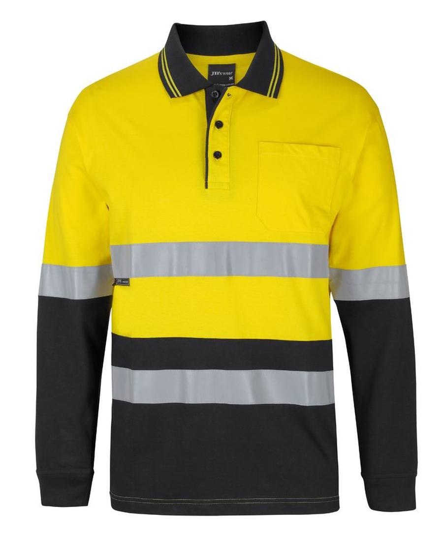 JB's Wear 6DCPL Hi Vis (D+N) L/S Cotton Polo - Image 4