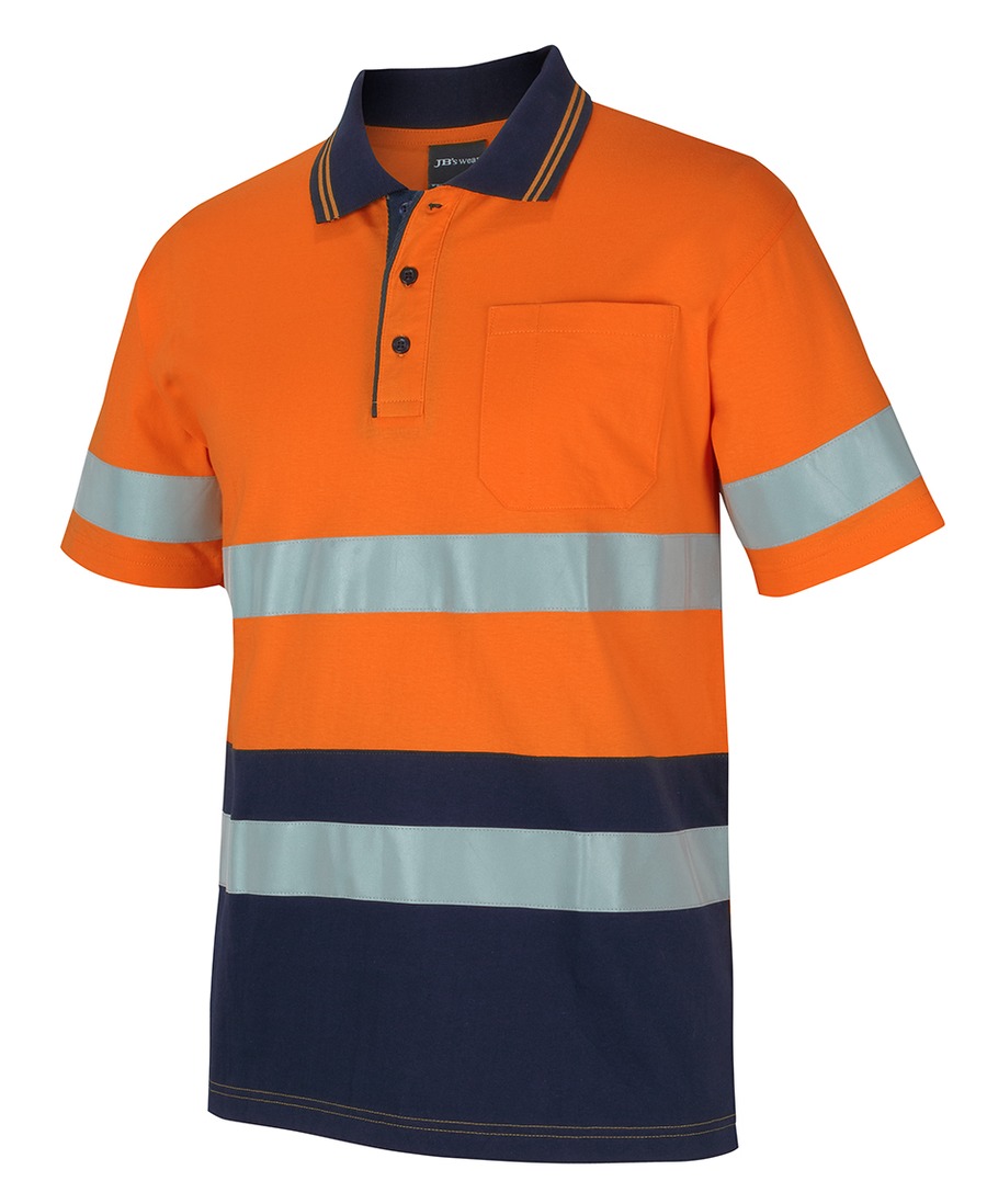 JB's Wear 6DCPS Hi Vis (D+N) S/S Cotton Polo - Image 4