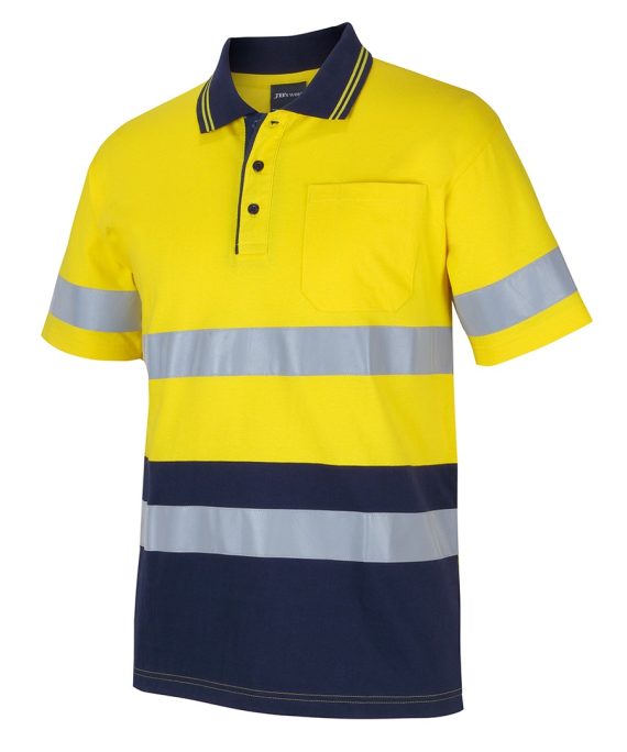JB's Wear 6DCPS Hi Vis (D+N) S/S Cotton Polo