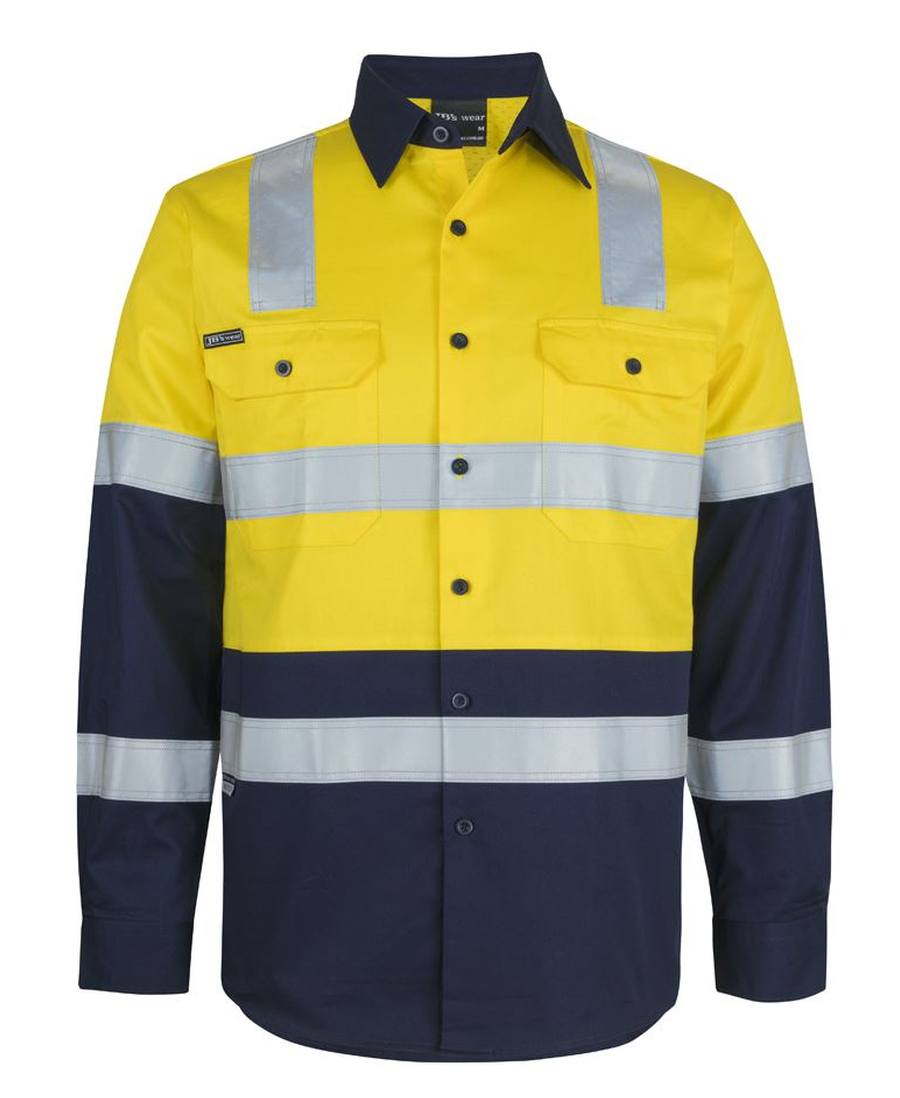 JB's Wear 6DNW3 Hi Vis (D+N) L/S 150G Level 3 Work Shirt - Image 3