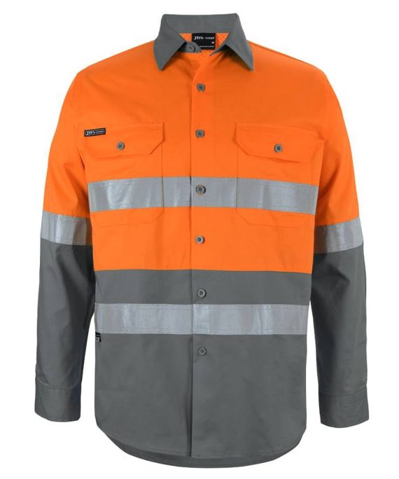 JB's Wear 6DNWL Hi Vis L/S (D+N) 150G Work Shirt