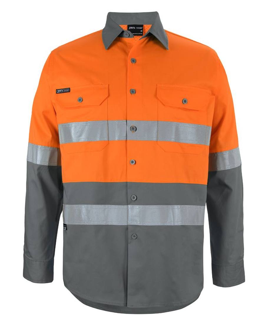 JB's Wear 6DNWL Hi Vis L/S (D+N) 150G Work Shirt