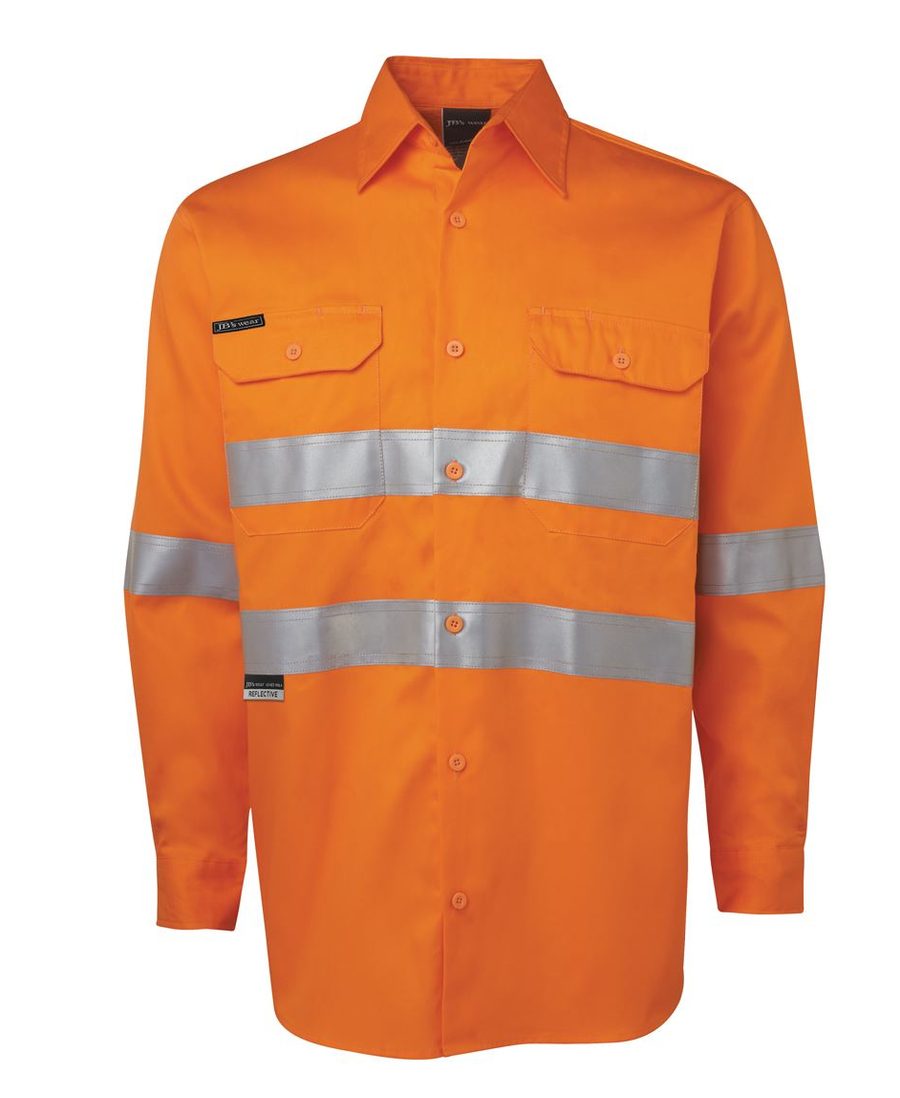 JB's Wear 6DNWL Hi Vis L/S (D+N) 150G Work Shirt - Image 3