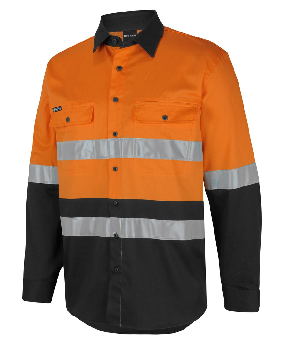 JB's Wear 6DSWL Hi Vis (D+N) L/S Stretch Work Shirt - Image 5