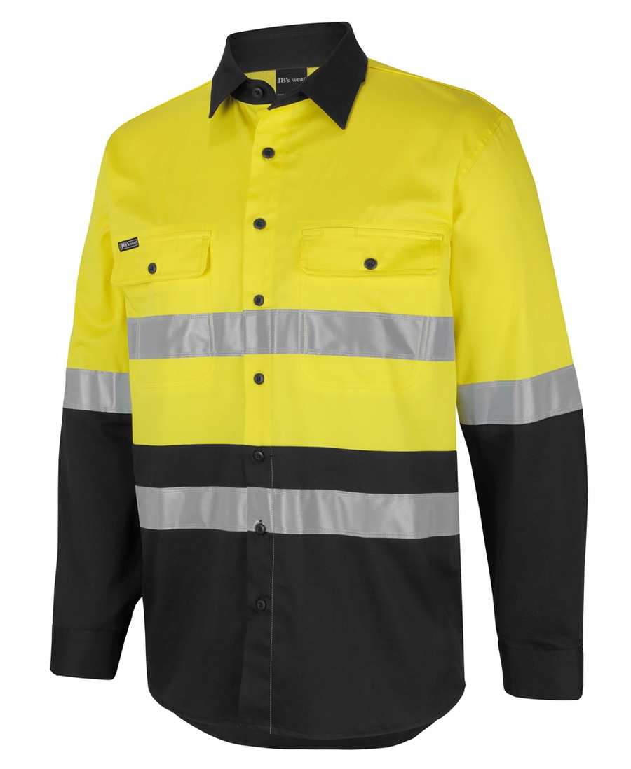 JB's Wear 6DSWL Hi Vis (D+N) L/S Stretch Work Shirt - Image 3