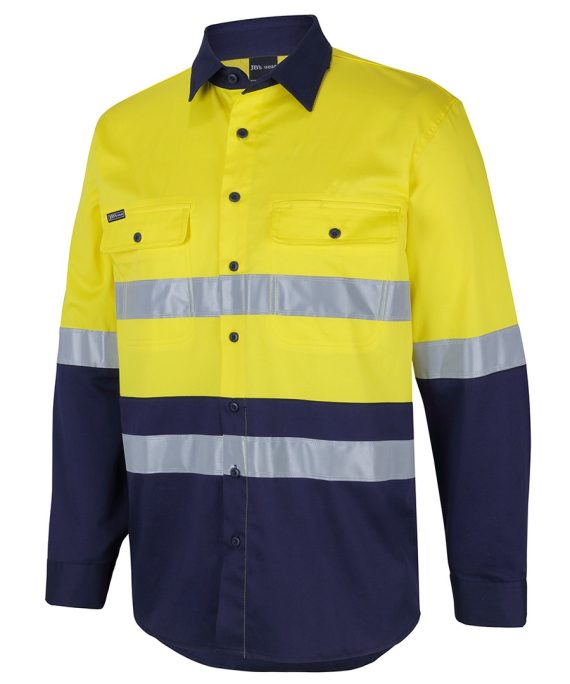 JB's Wear 6DSWL Hi Vis (D+N) L/S Stretch Work Shirt