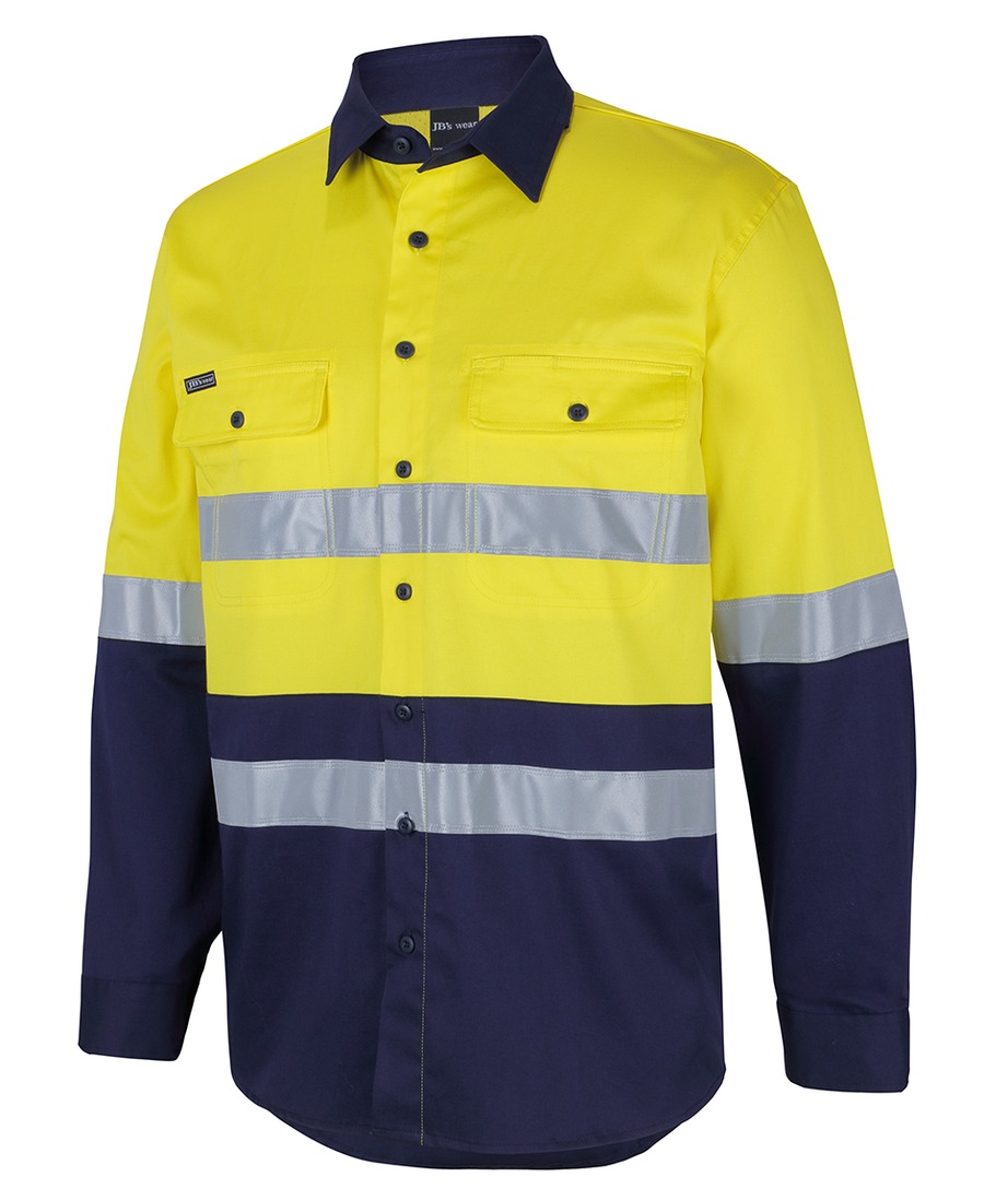 JB's Wear 6DSWL Hi Vis (D+N) L/S Stretch Work Shirt