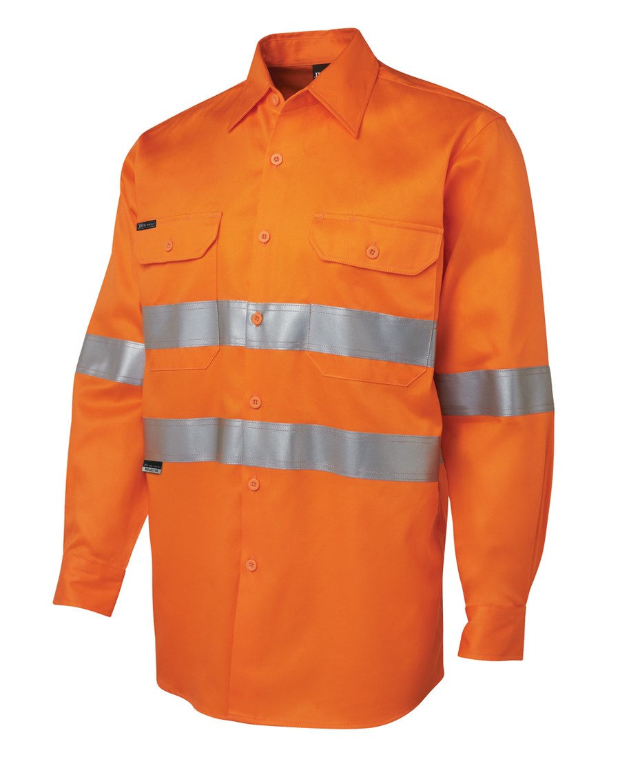 JB's Wear 6HDNL L/S 190G Work Shirt With Reflective Tape - Image 3