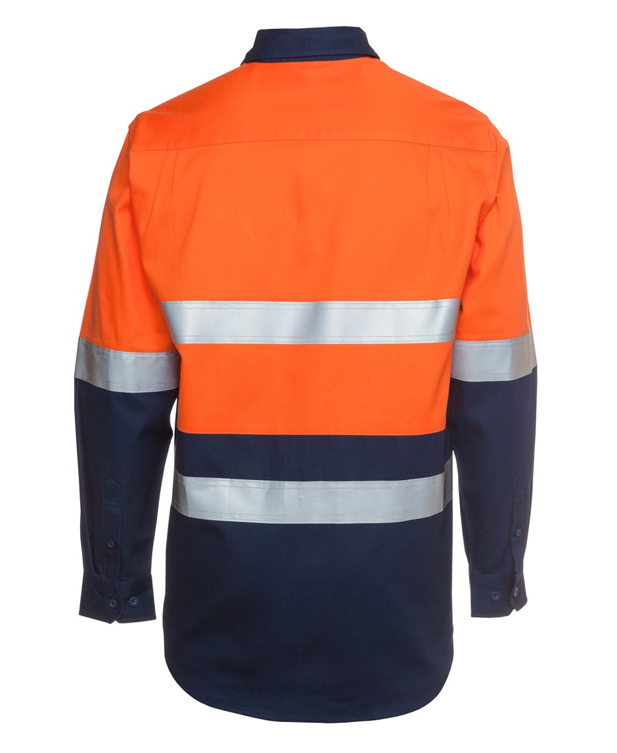 JB's Wear 6HLS Hi Vis L/S (D+N) 190G Work Shirt - Image 2