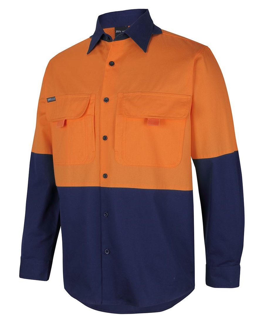 JB's Wear 6HNRL Hi Vis Ripstop L/S Fishing Shirt - Image 3