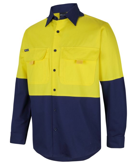 JB's Wear 6HNRL Hi Vis Ripstop L/S Fishing Shirt