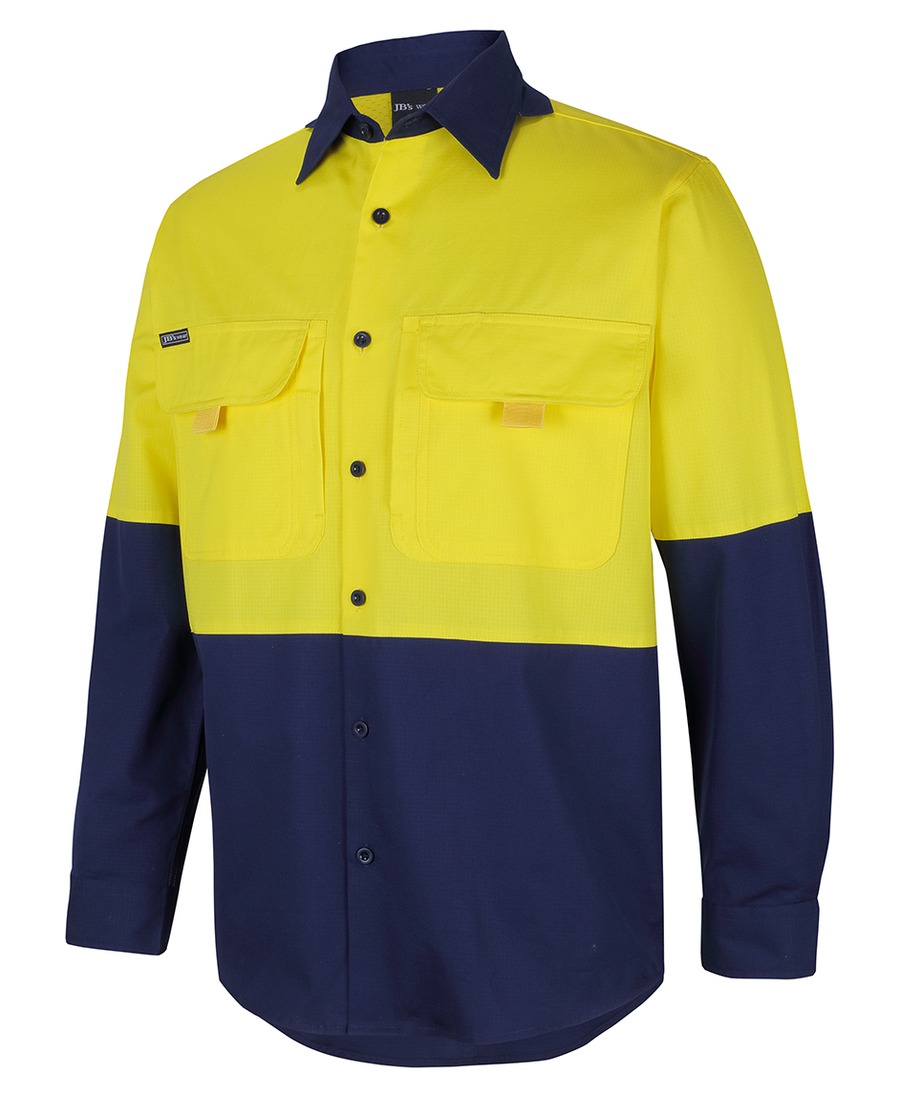 JB's Wear 6HNRL Hi Vis Ripstop L/S Fishing Shirt