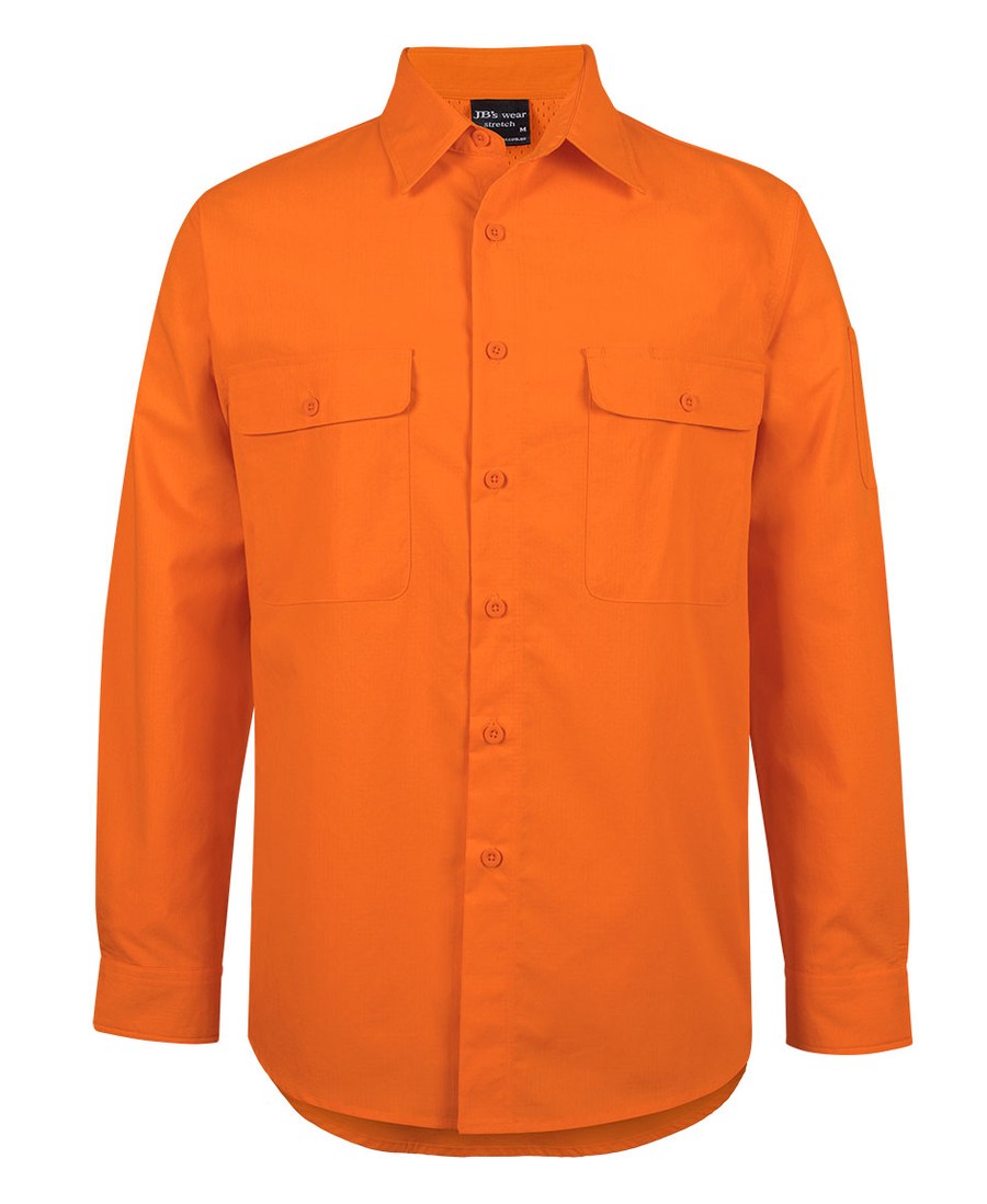 JB's Wear 6HRFL Hi Vis Class F Ripstop L/S Work Shirt - Image 4