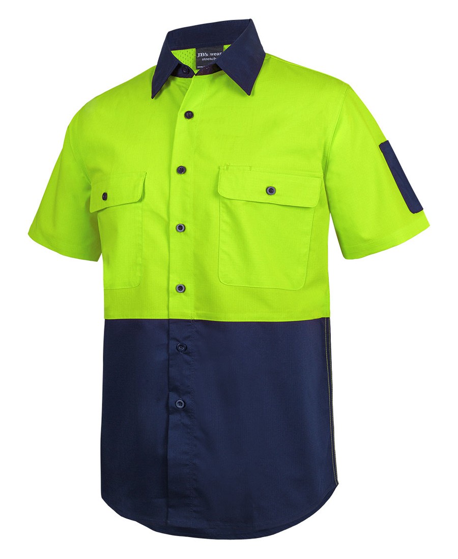 JB's Wear 6HRFS Hi Vis Class F Ripstop S/S Work Shirt