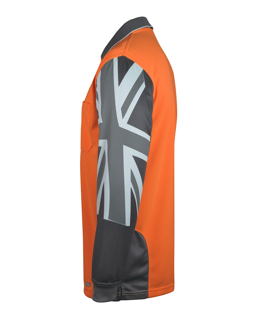 JB's Wear 6HSCL Hi Vis L/S Southern Cross Polo - Image 2