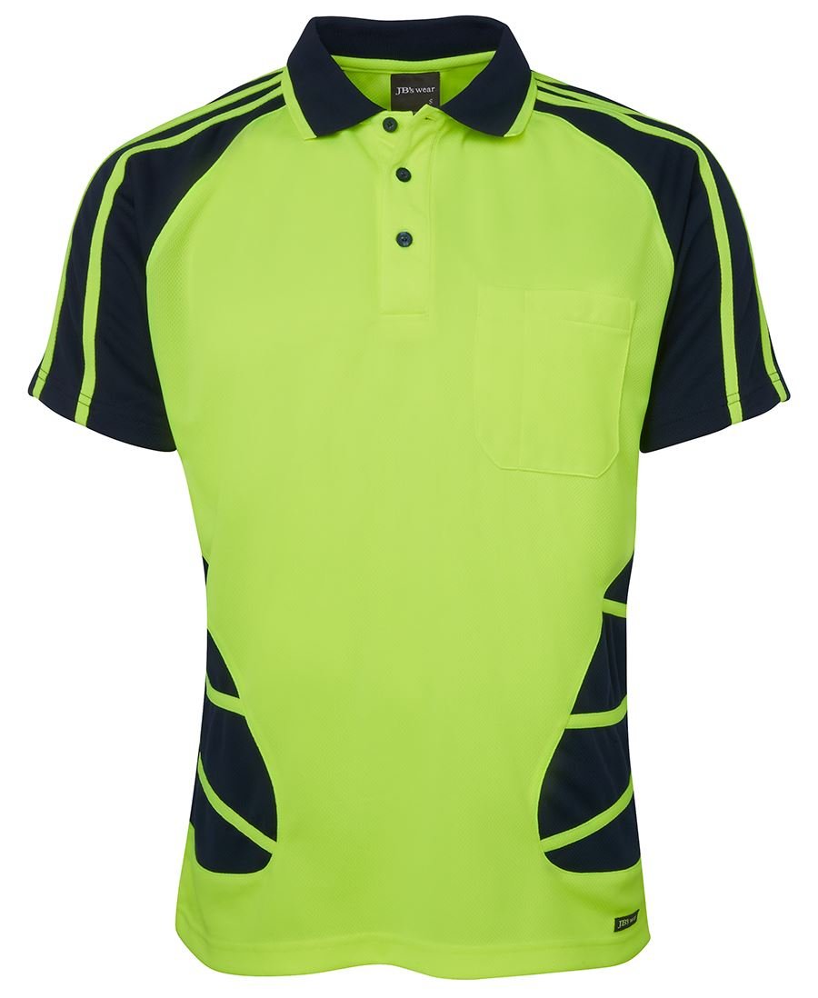 JB's Wear 6HSP Hi Vis S/S Spider Polo - Image 5