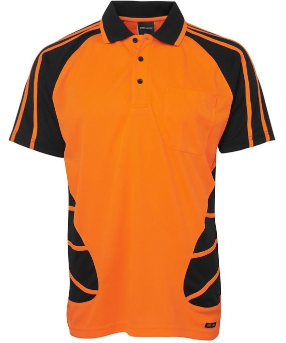 JB's Wear 6HSP Hi Vis S/S Spider Polo