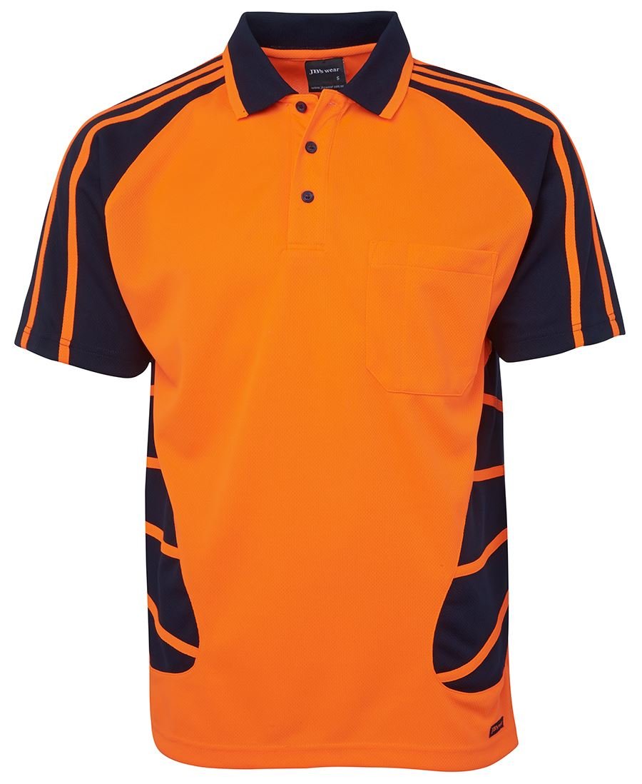 JB's Wear 6HSP Hi Vis S/S Spider Polo - Image 4