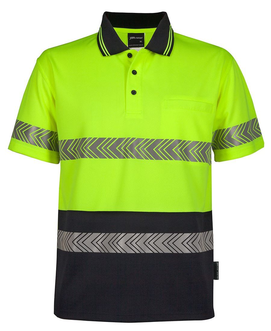 JB's Wear 6HSST Hi Vis S/S Segmented Tape Polo - Image 2