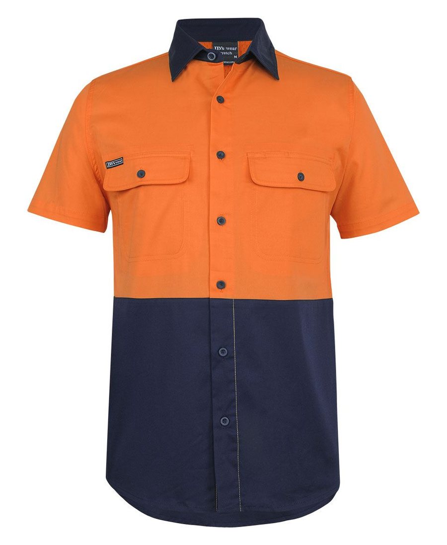 JB's Wear 6HSWS Hi Vis S/S Stretch Work Shirt - Image 3